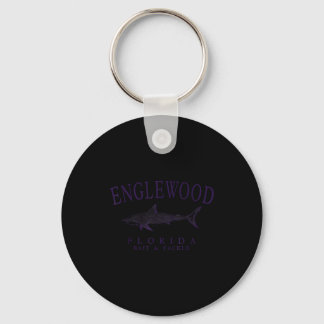 Porte-clés Englewood floride requin vintage prune art pêche