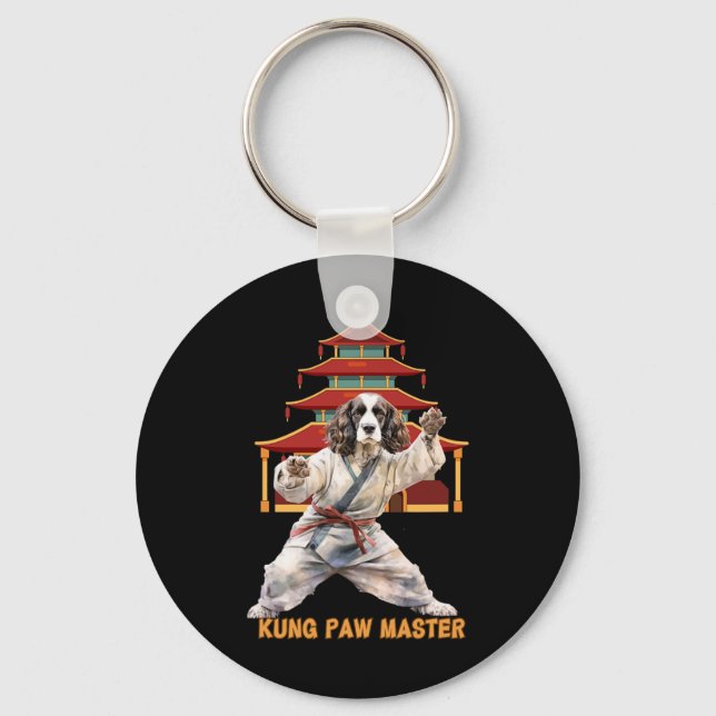Porte-clés English Springer Spaniel Karate Martial Arts Dog L (Recto)