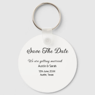 Porte-clés Enregistrer la date scanne QR site Web mariage tex