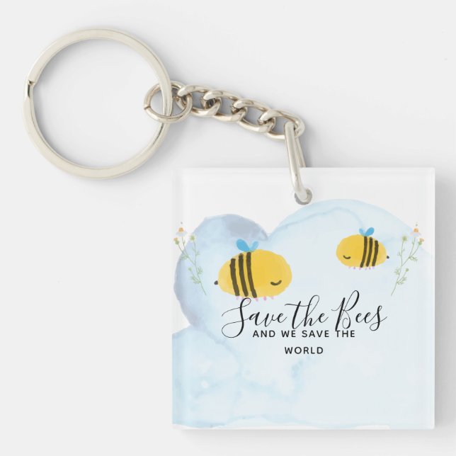 Porte-clés Enregistrer Les Abeilles Citations Personnalisées  (Devant)