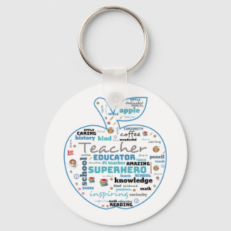 Porte-clés Enseignant Apple Wordart Porte - clé