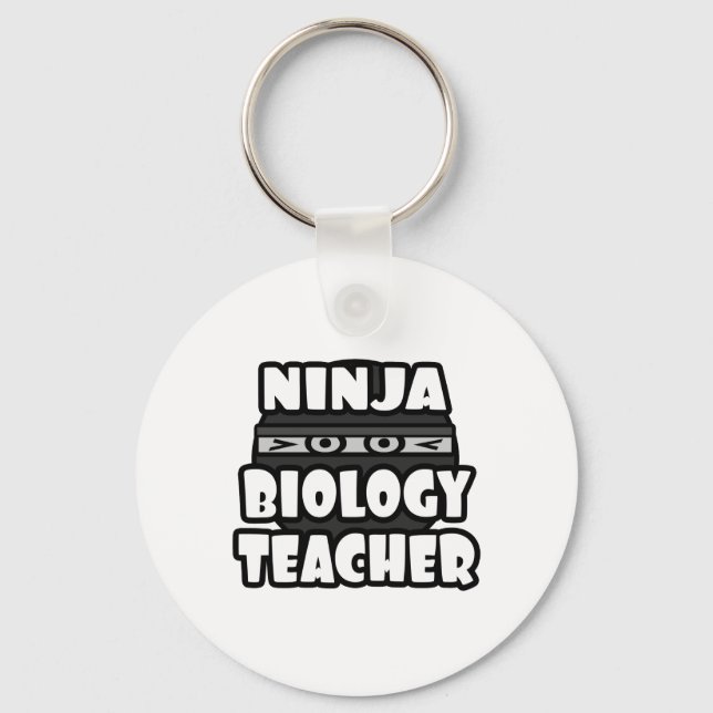 Porte-clés Enseignant en biologie Ninja (Recto)