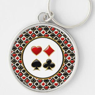 Porte-clés Enseignes de cartes de poker 