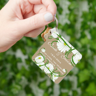 Porte-clés Ensemble de mariage de fleurs de marguerite de Ger