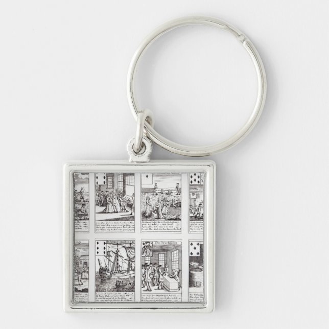 Porte-clés Ensemble de representation de cartes de jeu (Devant)