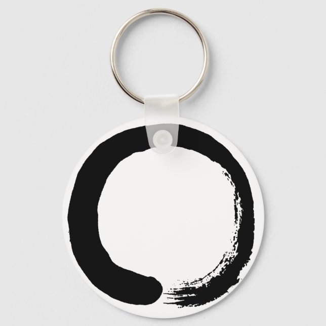 Porte-clés Enso Circle Zen Calligraphie (Recto)