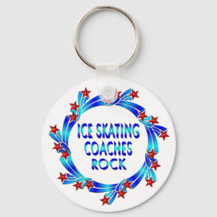 Porte-clés Entraîneurs de patinage sur glace Rock Red Stars