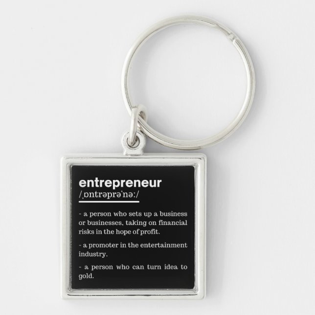 Porte-clés Entrepreneur Définition Amusant Propriétaire d'ent (Devant)