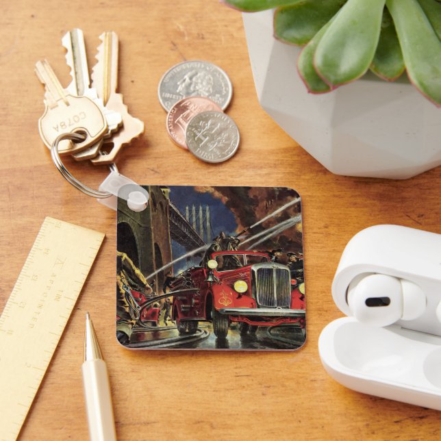 Porte-clés Entreprise vintage, Pompiers Pompiers Camions d'in (Bureau)