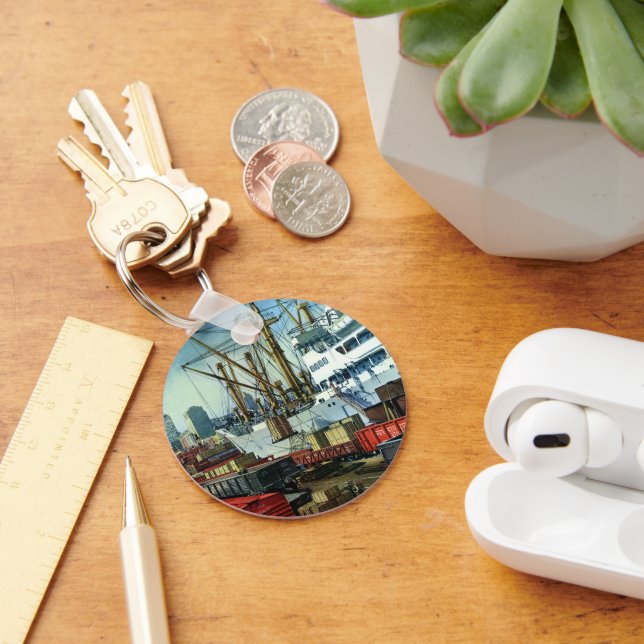 Porte-clés Entreprise vintage, Transport de fret à quai (Bureau)