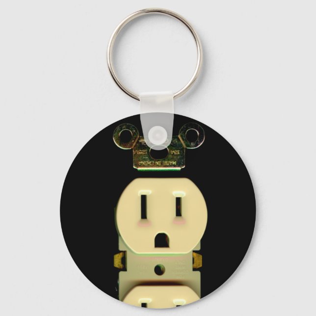 Porte-clés Entreprises d'électriciens de prise d'électricité (Recto)