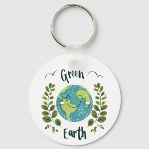 Porte-clés Environnement mondial - Terre souriante avec Terre