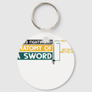 Porte-clés Épée drôle d'anatomie d'escrime de combat d'escrim