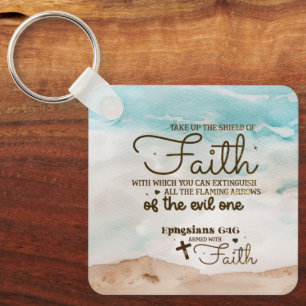 Porte-clés Éphésiens 6:16 Prenez le Bouclier de la Bible de F