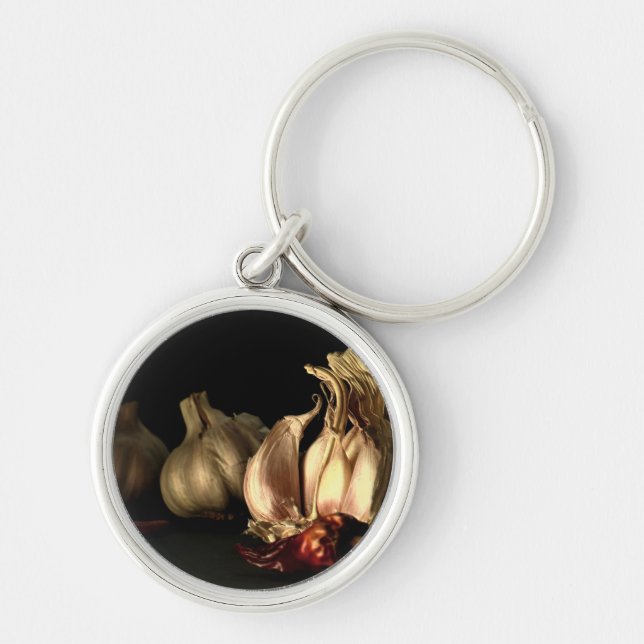 Porte-clés Épices d'ail et de poivre de Chili (Devant)