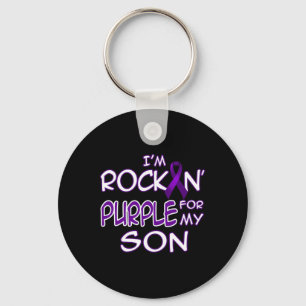 Porte-clés Epilepsie Sensibilisation Rockin' Purple Ribbon Po