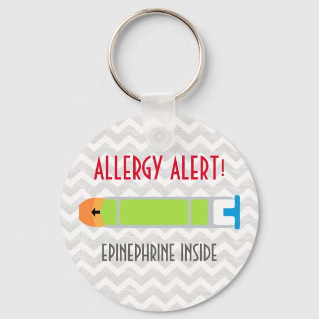 Porte-clés Epinephrine Medicine Enfants Allergie personnalisé (Recto)