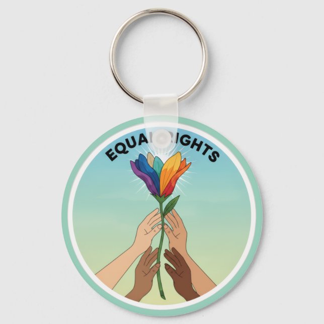 Porte-clés Equal Rights Rainbow Flower – Diversity and Unity (Recto)