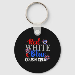 Porte-clés Équipage de cousins rouge blanc et bleu 4 juillet