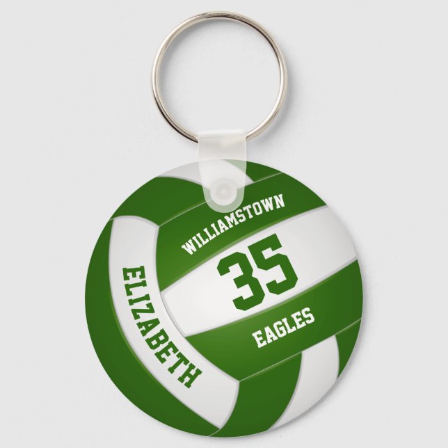 Porte-clés équipe blanche verte couleurs garçons filles volle (Recto)