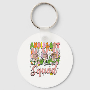 Porte-clés Équipe d'audiologie Funny Lapin de Pâques