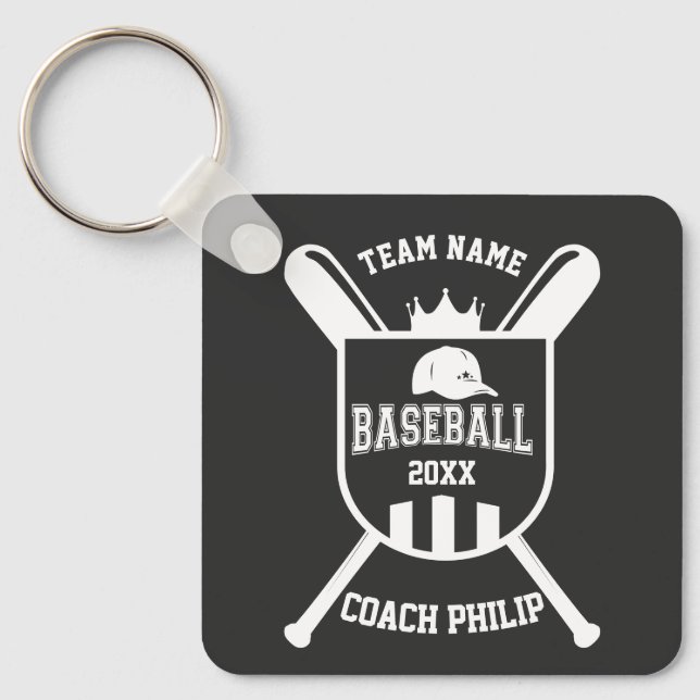 Porte-clés équipe de baseball king fin de saison cadeau perso (Recto)