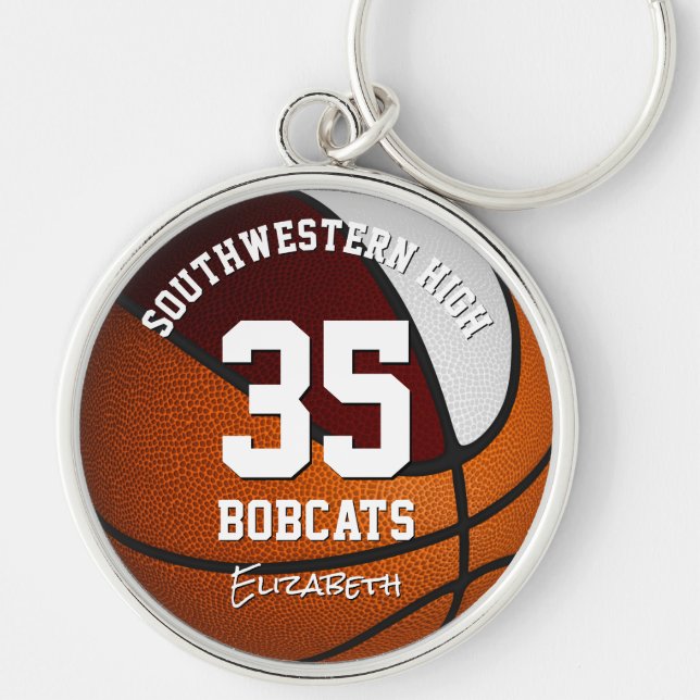 Porte-clés équipe de basket-ball masculin de couleur blanche (Devant)