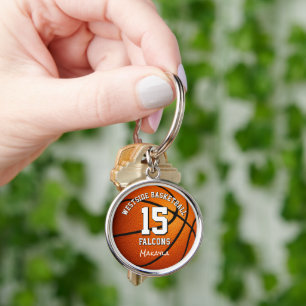 Porte-clés équipe de basket nom filles garçons personnalisées