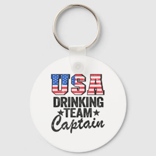 Porte-clés Équipe De Boissons Américaine Capitaine Drapeau Am