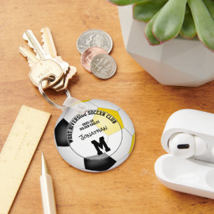 Porte-clés équipe de football en or noir couleurs cadeaux gar