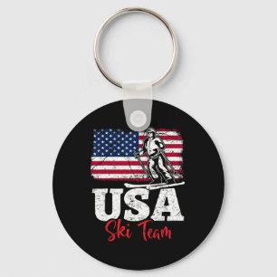 Porte-clés Équipe de ski Usa Amérique Skiant Sports d'hiver U