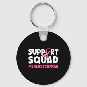 Porte-clés Équipe de soutien guerrier du cancer du sein Ruban