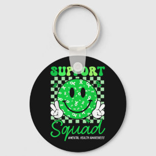 Porte-clés Équipe de soutien Santé mentale Sourire Visage Ver