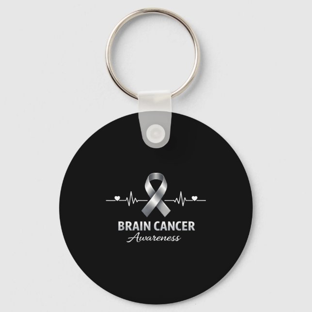 Porte-clés Équipe de soutien sensibilisation au cancer du cer (Recto)