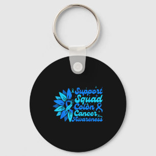 Porte-clés Équipe de soutien tournesol colon bleu cancer