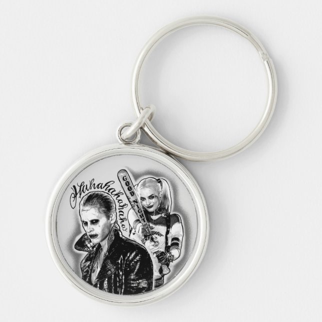 Porte-clés Équipe de suicide | Joker & Harley Airbrush Tattoo (Devant)