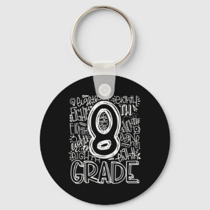 Porte-clés Équipe de typographie de 8e année Huitième année R