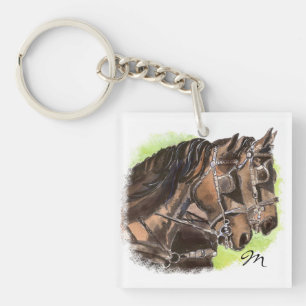 Porte-clés Équipe faite sur commande de cheval de monogramme