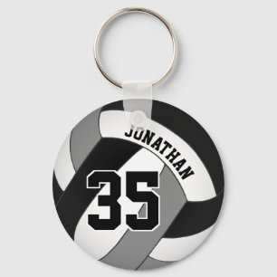 Porte-clés équipe noire grise couleurs volley-ball garçon cou