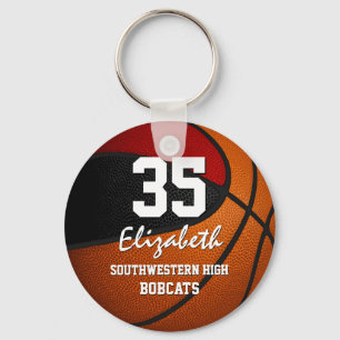 Porte-clés Équipe noire rouge couleurs filles garçons basket-