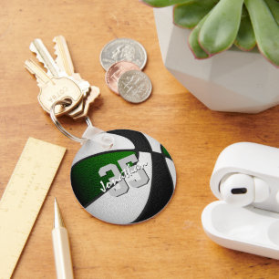 Porte-clés équipe noire verte couleurs garçons filles basket