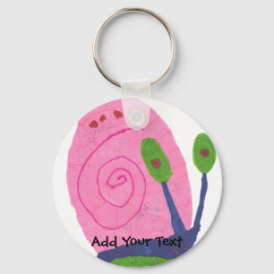 Porte-clés Escargot de caricature rose