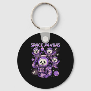 Porte-clés Espace Géant Pandas Lune Planètes Galaxie Scien