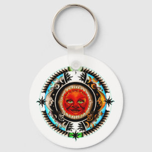Porte-clés Espace Soleil Et Lune Mandala