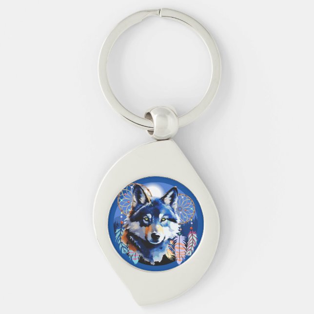 Porte-clés Esprit animal indigène Wolf (Devant)