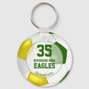 Porte-clés esprit d'équipe de football enfant jaune vert