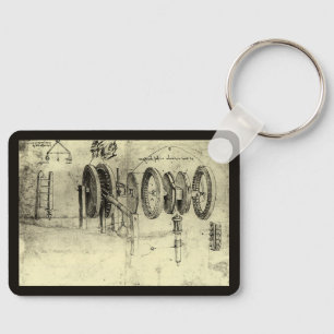 Porte-clés Esquisse technique d'une roue par Léonard de Vinci