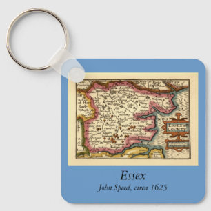 Porte-clés Essex Comté Angleterre Ancien Atlas Antiquaire Car