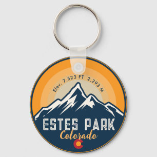 Porte-clés Estes Park Colorado Mountains Retro Sunset Ski