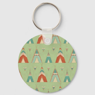 Porte-clés Étape Geo Sud-Ouest   Motif Teepee vert